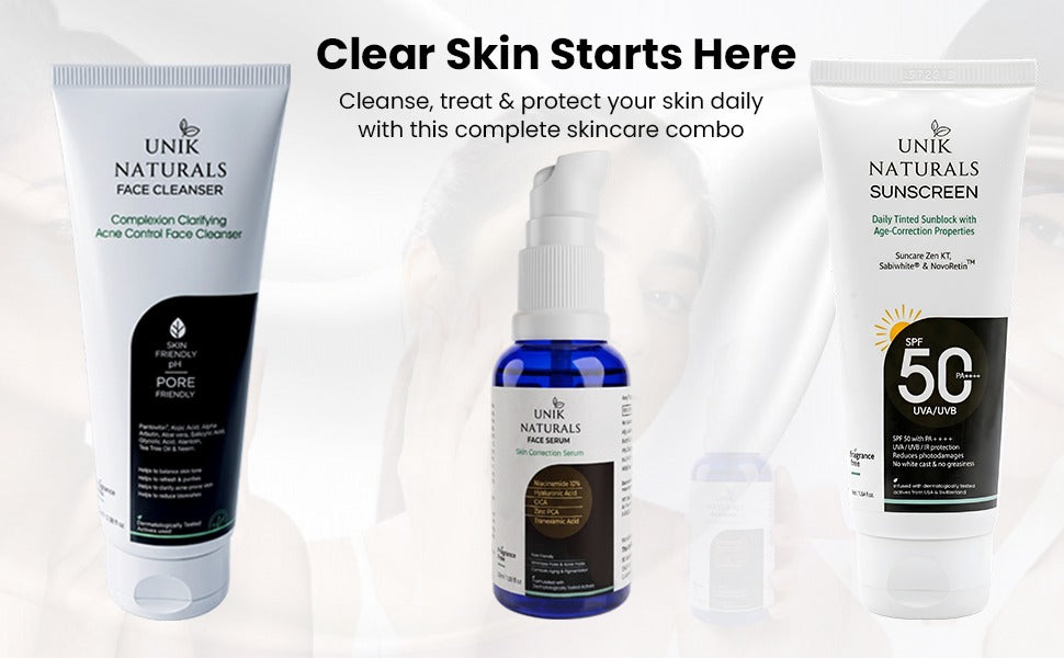 Complete Skin Clarity Combo (Cleanse + Treat + Protect)