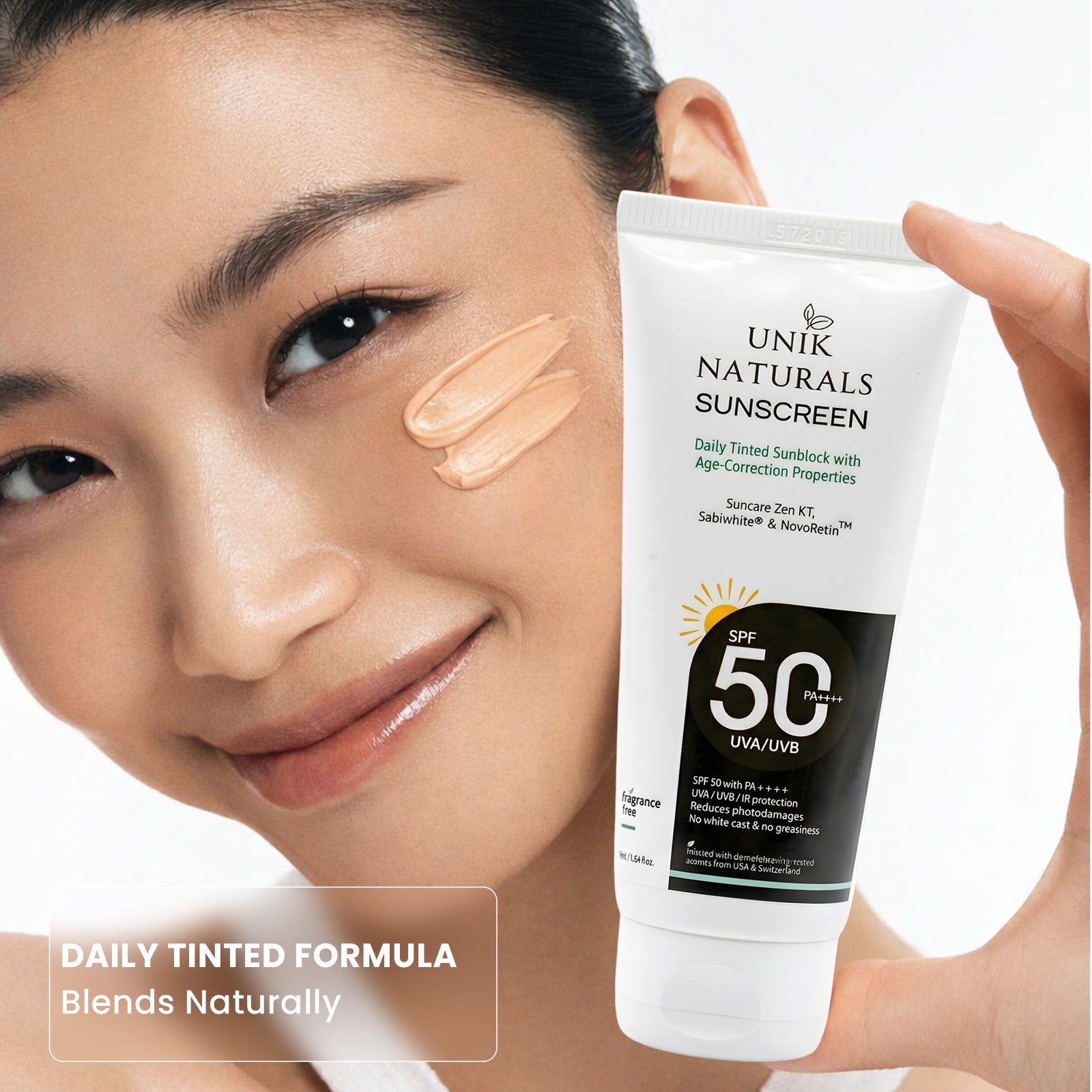 Tinted Sunscreen SPF 50 PA++++ Suncare Zen Kt Novoretin & Sabiwhite
