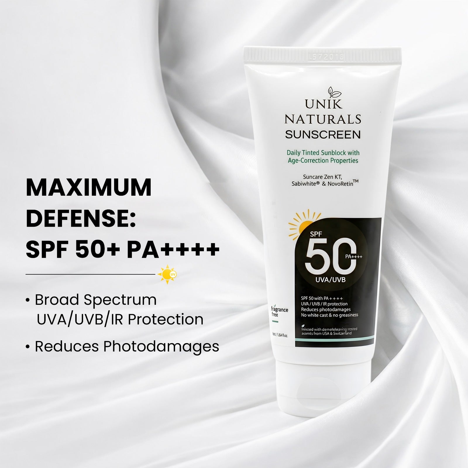 Unik Naturals Tinted Sunscreen SPF 50 PA++++ (Pack of 2)