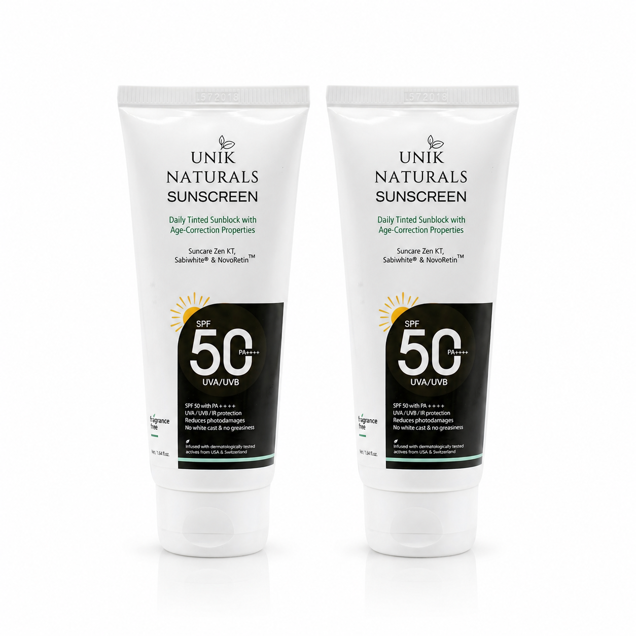 Unik Naturals Tinted Sunscreen SPF 50 PA++++ (Pack of 2)