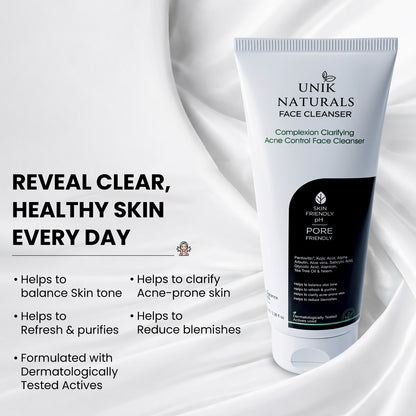 Unik Naturals Face Cleanser Duo (Pack of 2) – Acne Control & Skin Clarifying Facewash