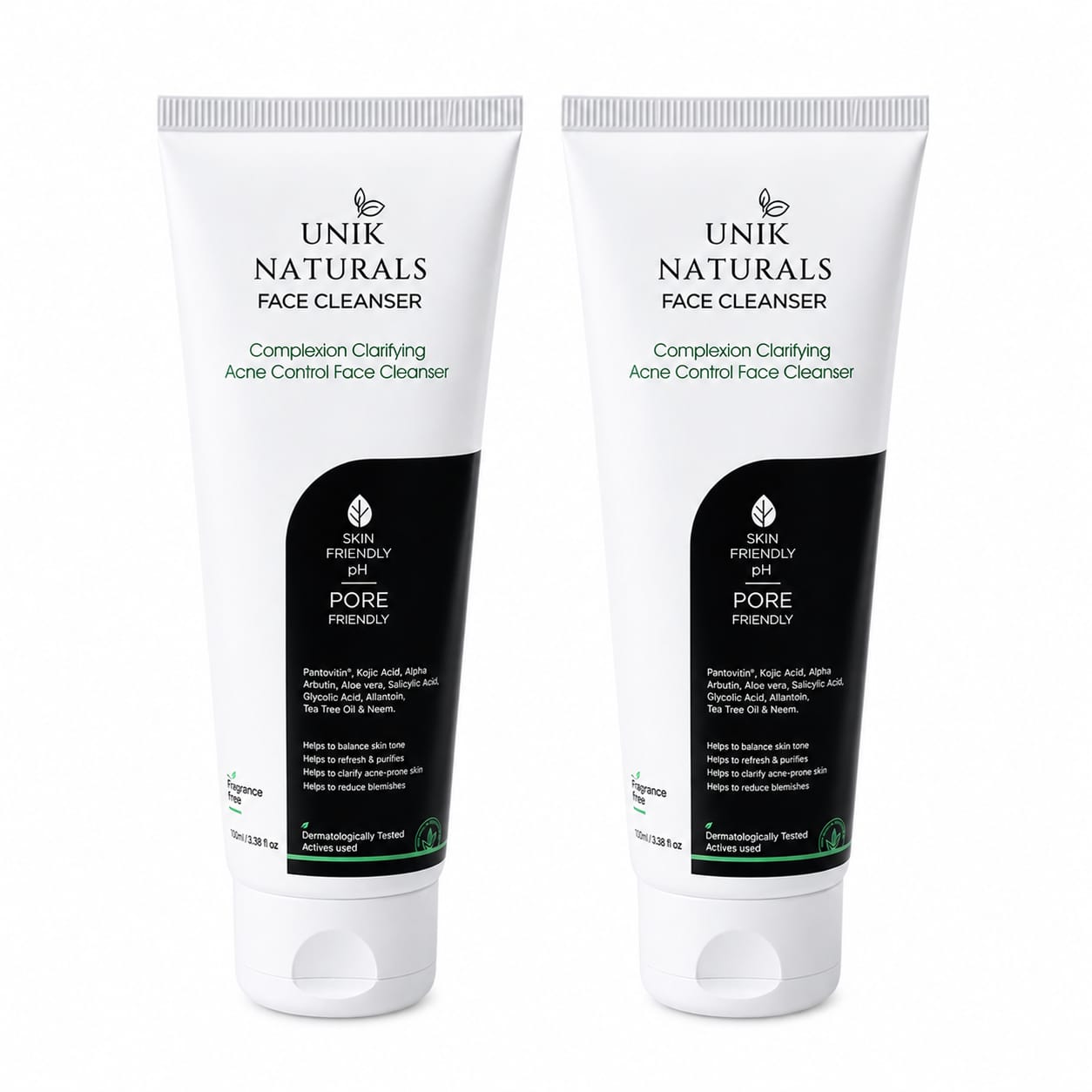 Unik Naturals Face Cleanser Duo (Pack of 2) – Acne Control & Skin Clarifying Facewash