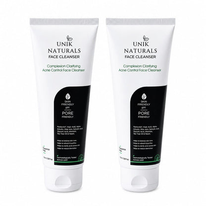 Unik Naturals Face Cleanser Duo (Pack of 2) – Acne Control & Skin Clarifying Facewash